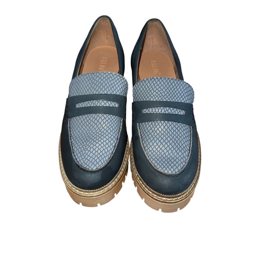 Crevo May Leather Navy Chunky Loafer Womens Size 7.5 - Picture 6 of 7